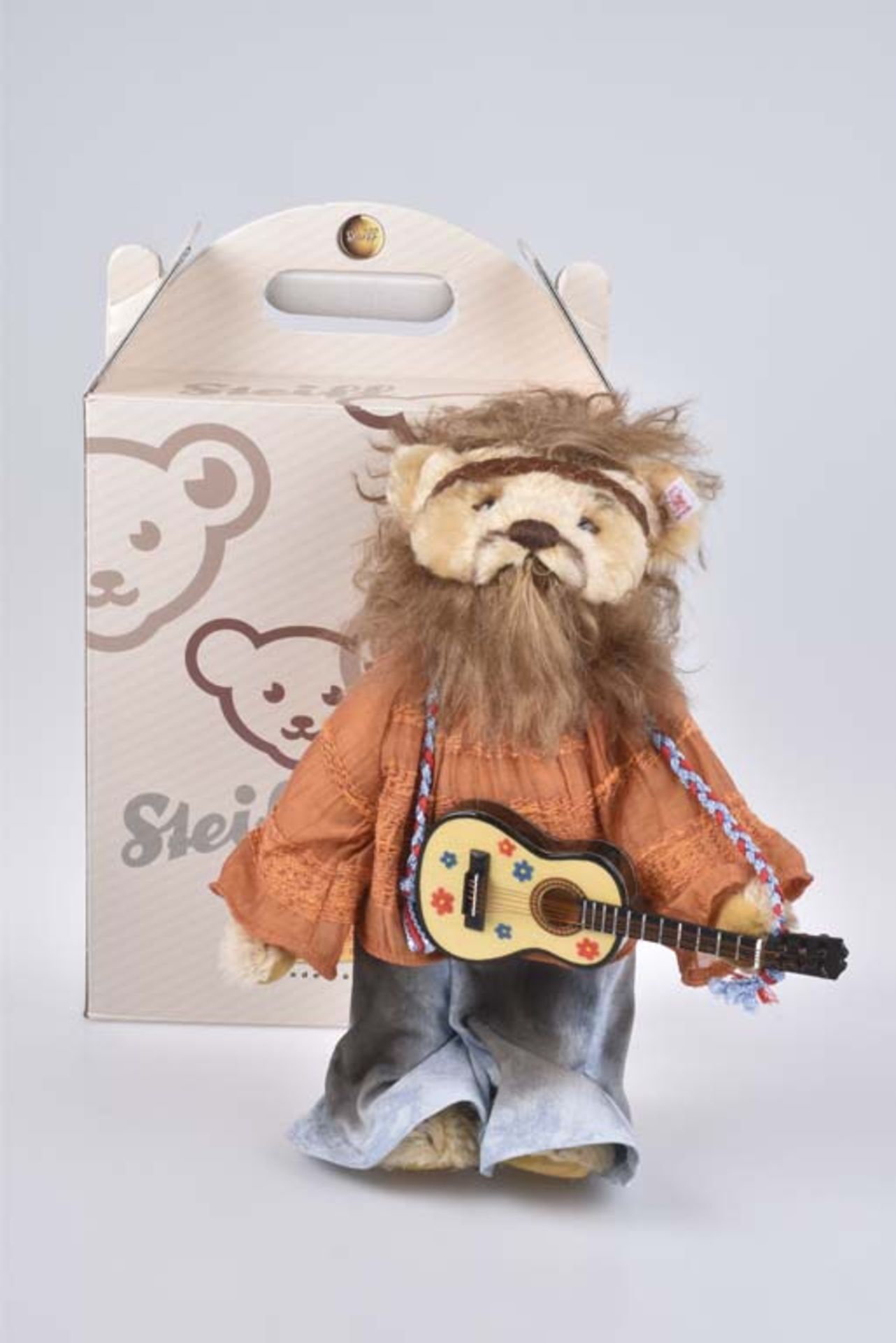 Steiff Teddybär Hippie Exclusiv für Deutschland, limitierte Aufllage, mit Zertifikat