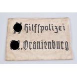 ARMBINDE „SS HILFSPOLIZEI“ Leinen, schwarz aufgedruckt SS Hilfspolizei, KZ Oranien