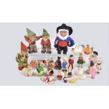 Los Figuren und Tiere für die Puppenstube Steiff Lucki Zwerge, 7 Wollminiaturen, Cell