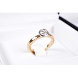 NOOR Moderner Solitär-Diamant-Ring NOOR EXCLUSIVE - Eternity, 750 Rotgold / Weißgold