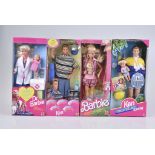 MATTEL 4 Barbie Puppen Safari Fashion- Animal Lovin Barbie mit Panda, Ken - Rasier mic