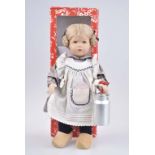 KÄTHE KRUSE Puppe Modell Hanne Kruse, Kunststoffkopf, Trikotkörper mit Drahtgestell,