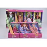 MATTEL 7 Barbie Puppen 'Dolls of the World' Special Edition, Kenyan, Polynesian, Germa