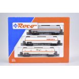 ROCO Güterwagen-Set 44073, H0 3x Kesselwg., Chemie Linz AG, VTG und Flaga, Z 1, BdA,