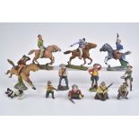 LINEOL/ ELASTOLIN 12 Wildwestfiguren Darunter auch weitere Hersteller, M.h., 7 cm, Cow