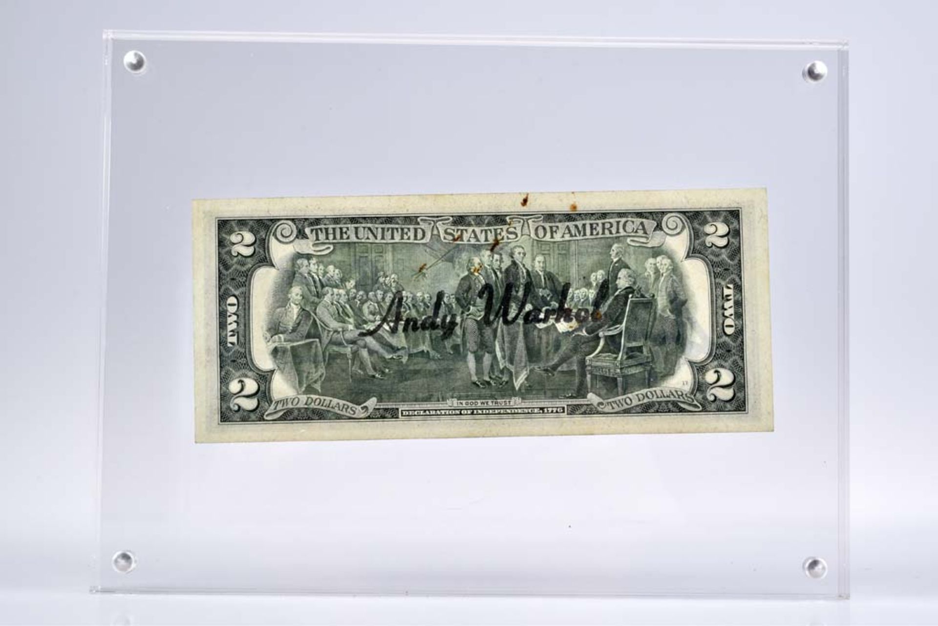 WARHOL ANDY (1928 - 1987) 2 Jefferson Dollar vorne mit der Unterschrift 'Andy Warhol', - Bild 2 aus 2