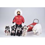 STEIFF FULDA Set Yukon Quest Limit. Auflagen, Musher, 1999, KF, Nr. 038624, 37 cm, Sch