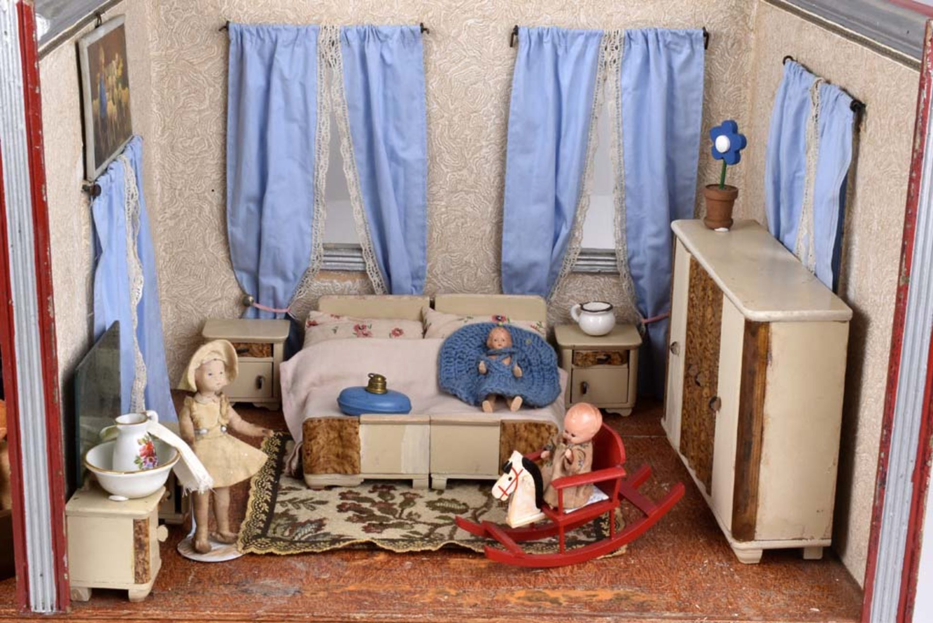 Puppenstube NUR für Selbstabholer, Wohn- und Schlafzimmer, schweres Holzgehäuse mit - Image 3 of 3