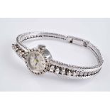 EPECA Brillant-Damenarmbanduhr INCABLOC, 750 Weißgold, zus. ca. 0,55 ct , Handaufzug,