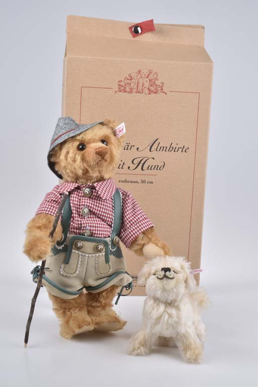 STEIFF Teddybär 'Almhirte mit Hund' exklusiv für Deutschland, limitierte Auflage, mi
