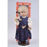 KÄTHE KRUSE Puppe Johanna, Typ 34 H, Kunststoffkopf, orig. Bekleidung, mit kleiner Sp