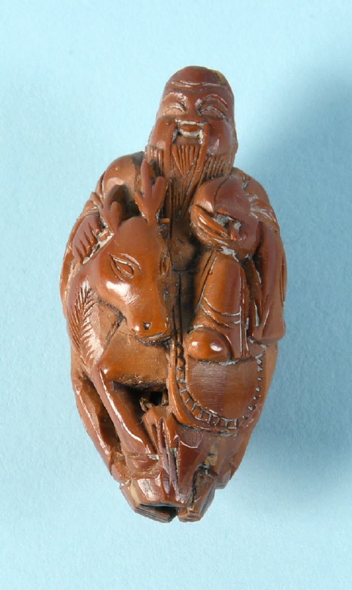 Netsuke - Gelehrter auf einem Esel