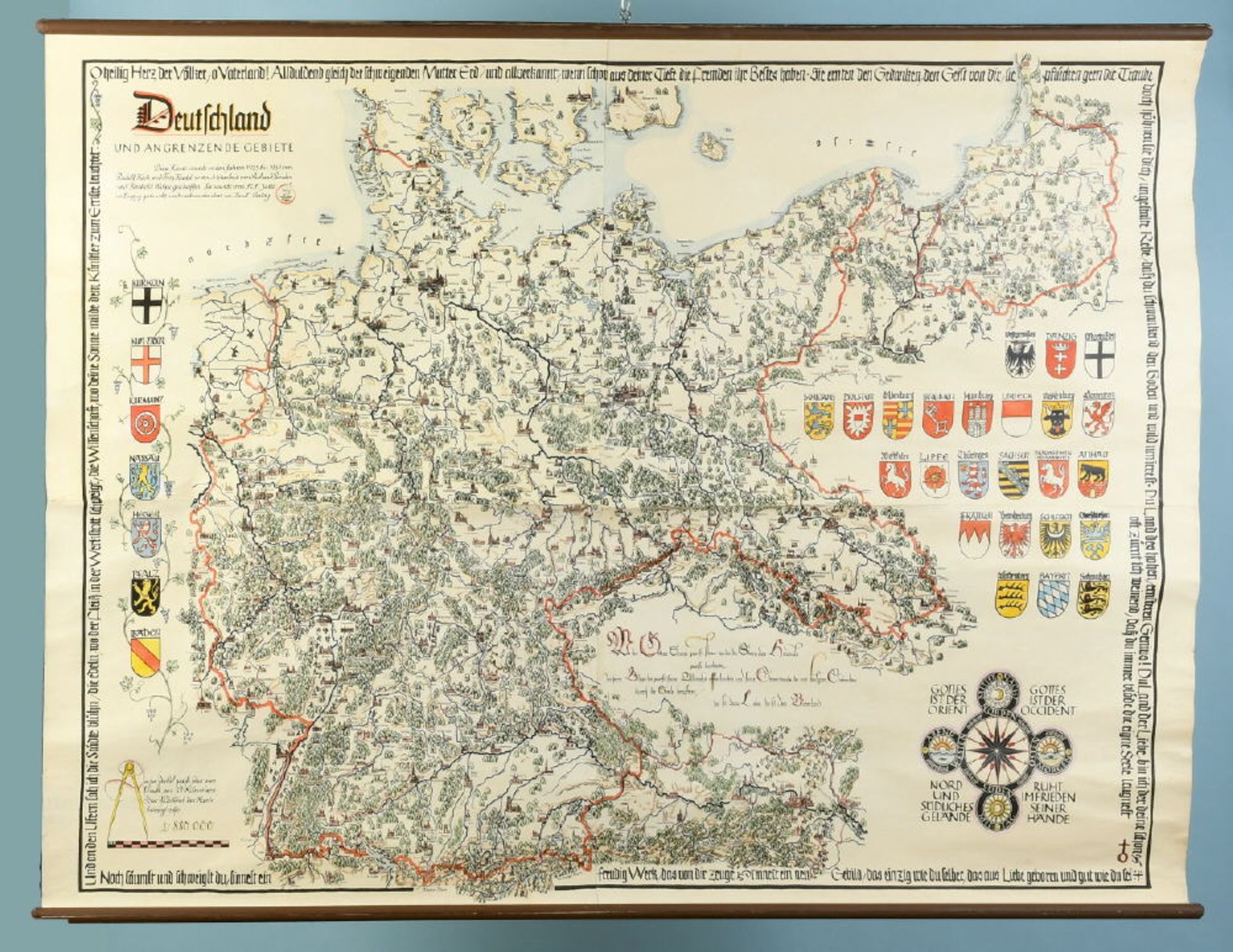 Landkarte "Deutschland" - Wandkarte