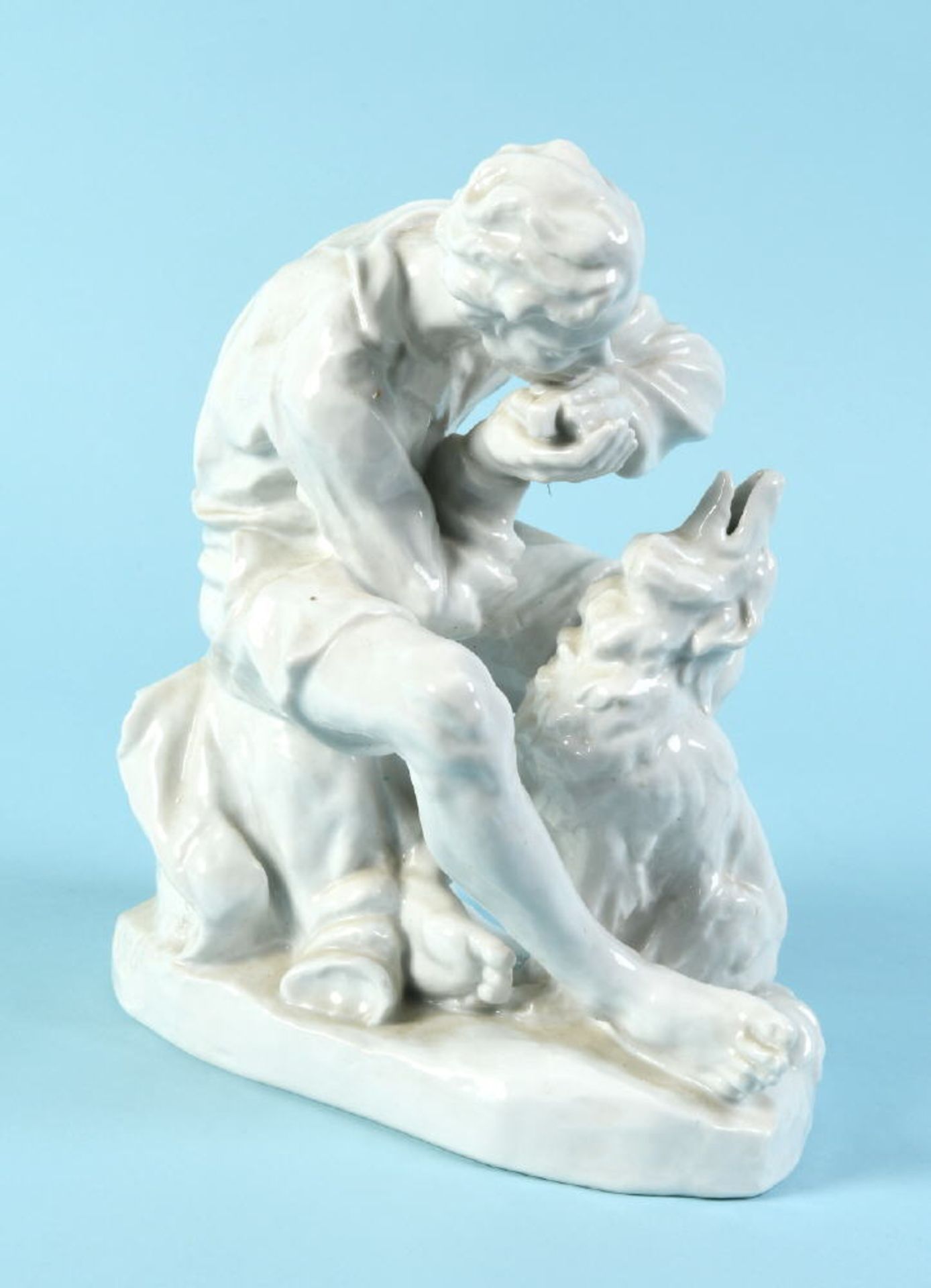 Figur - Musizierender Mann mit Hund "Rosenthal, Selb"