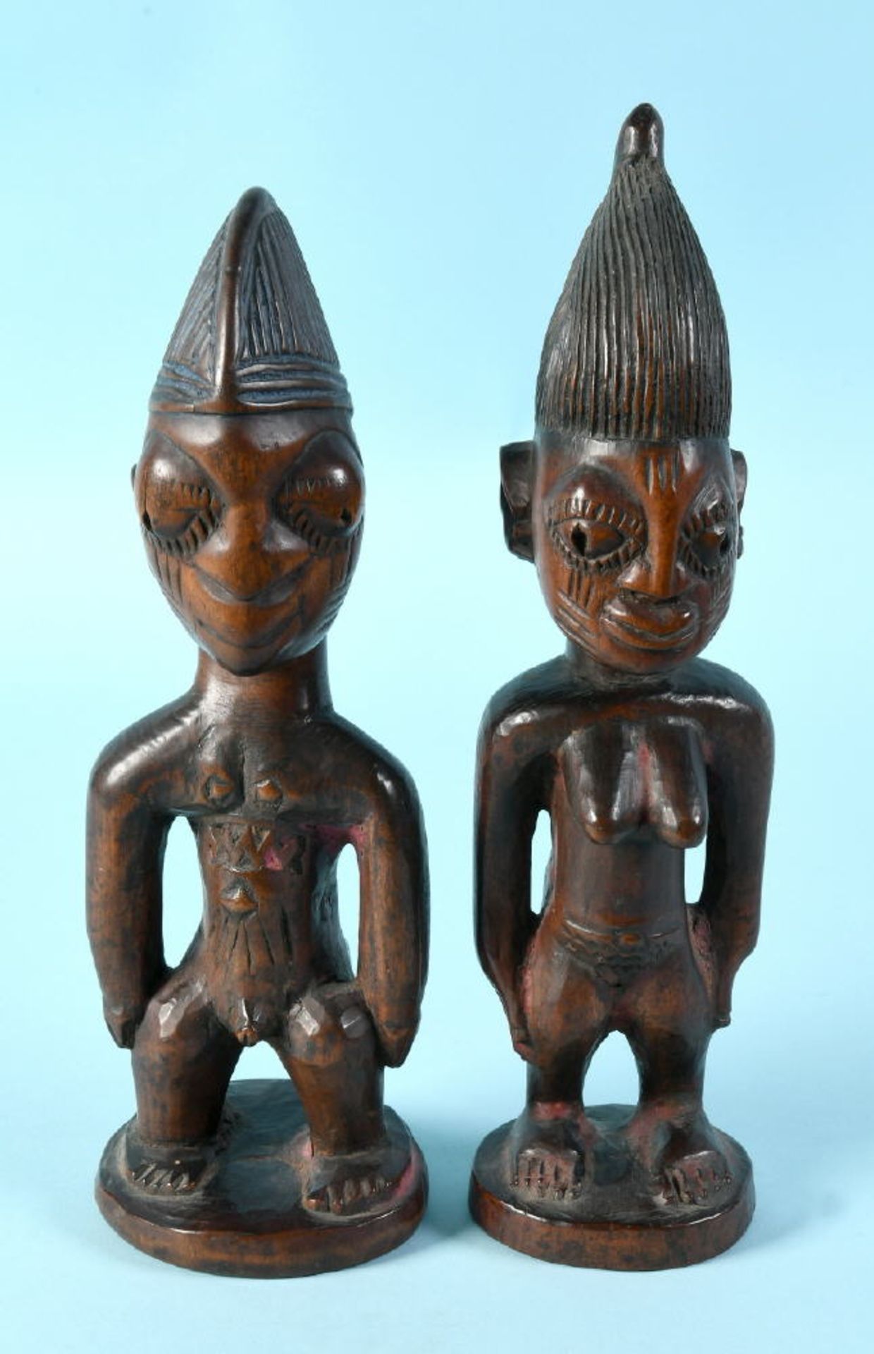 Afrikanische Kultfiguren, 2 Stück - Mann und Frau