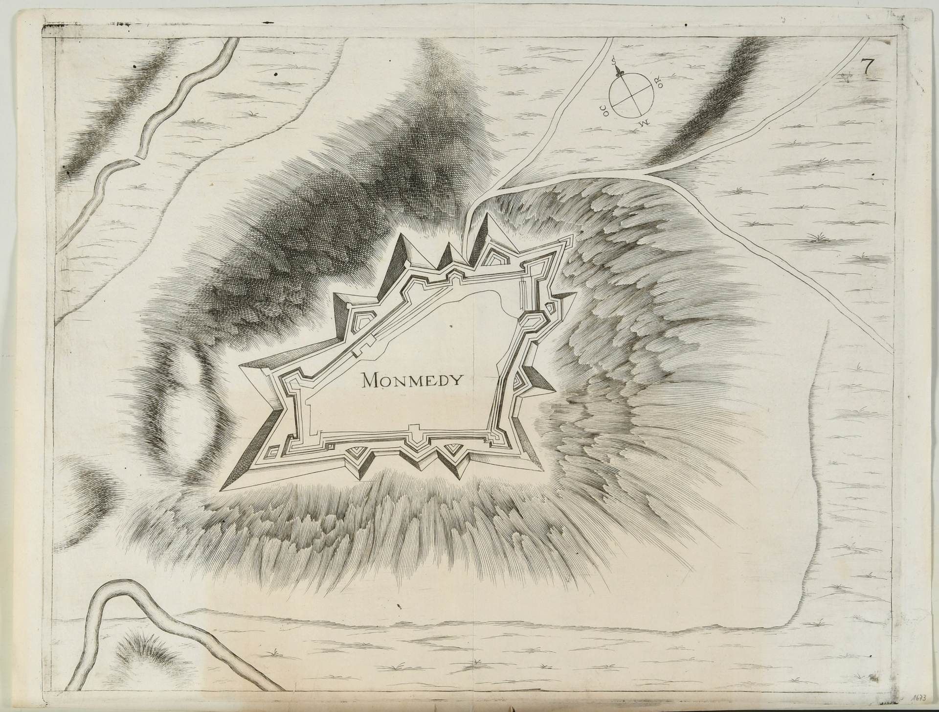 Montmédy (Monmedy), Ansicht der Festung aus der Vogelschau