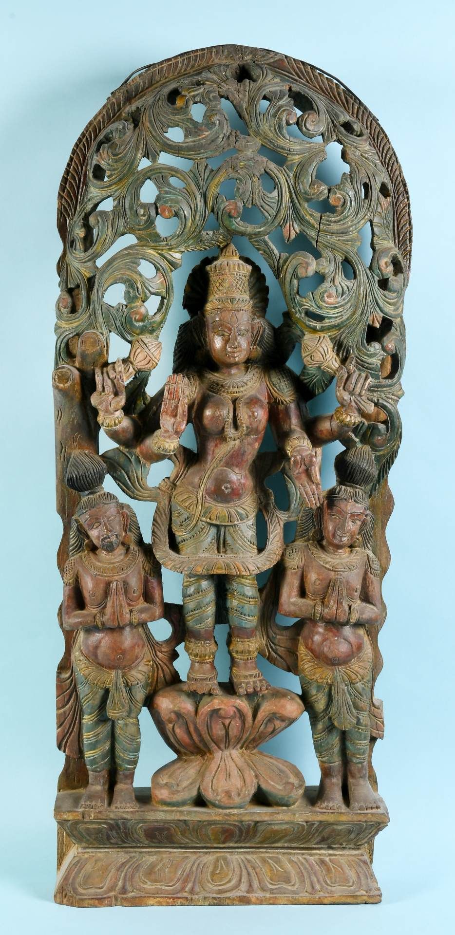 Reliefschnitzerei - Indische Gottheit, wohl Lakshmi
