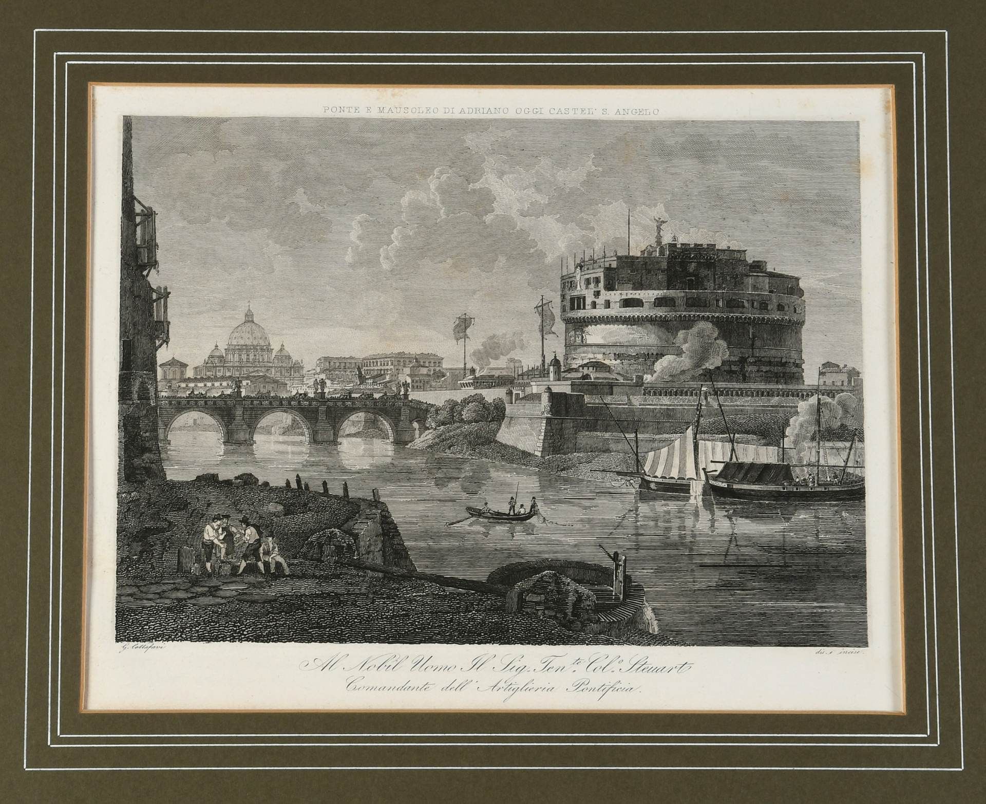 Rom, Blick auf die Engelsburg mit Tiber-Brücke