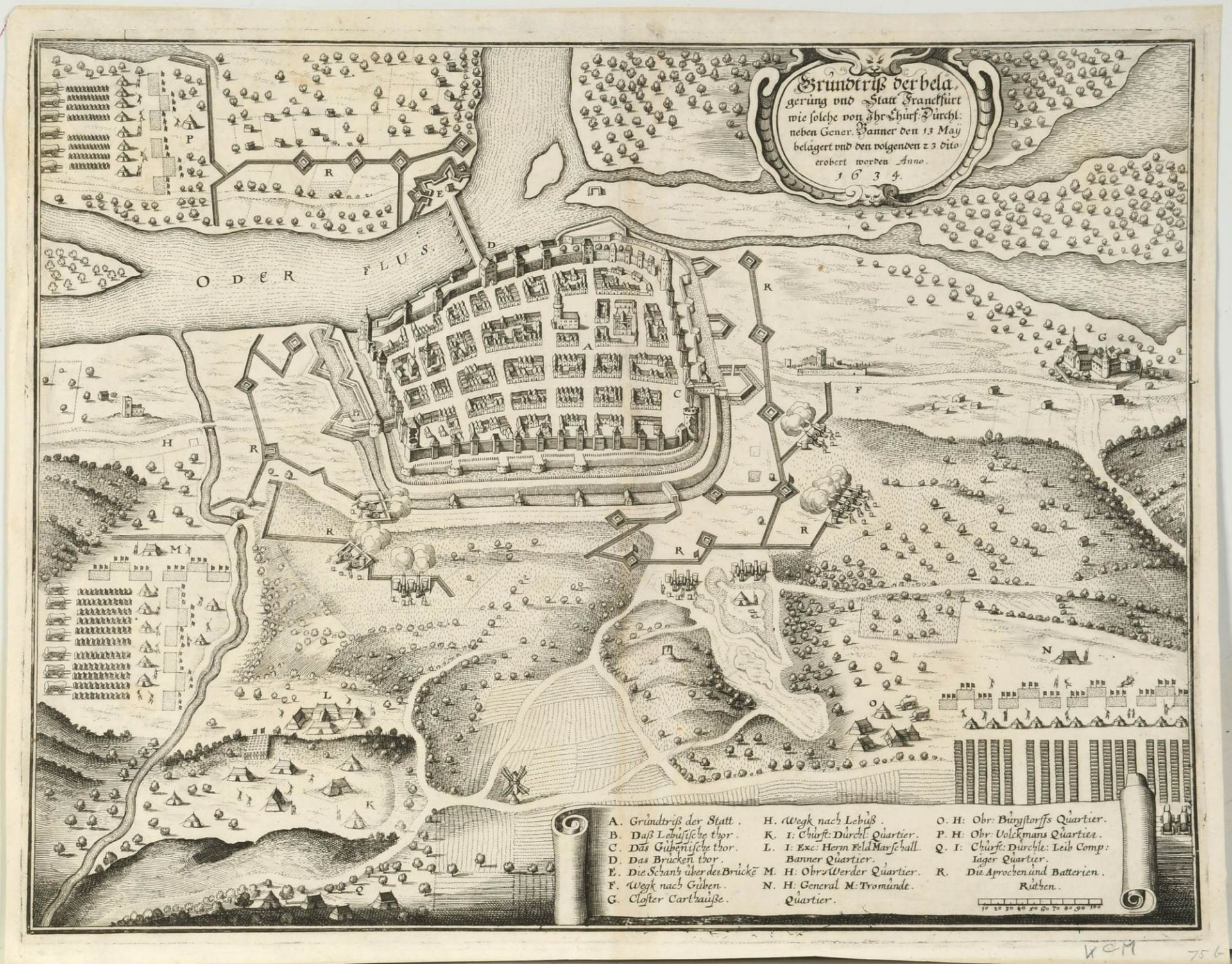 Frankfurt/Oder, Belagerungsplan von 1634