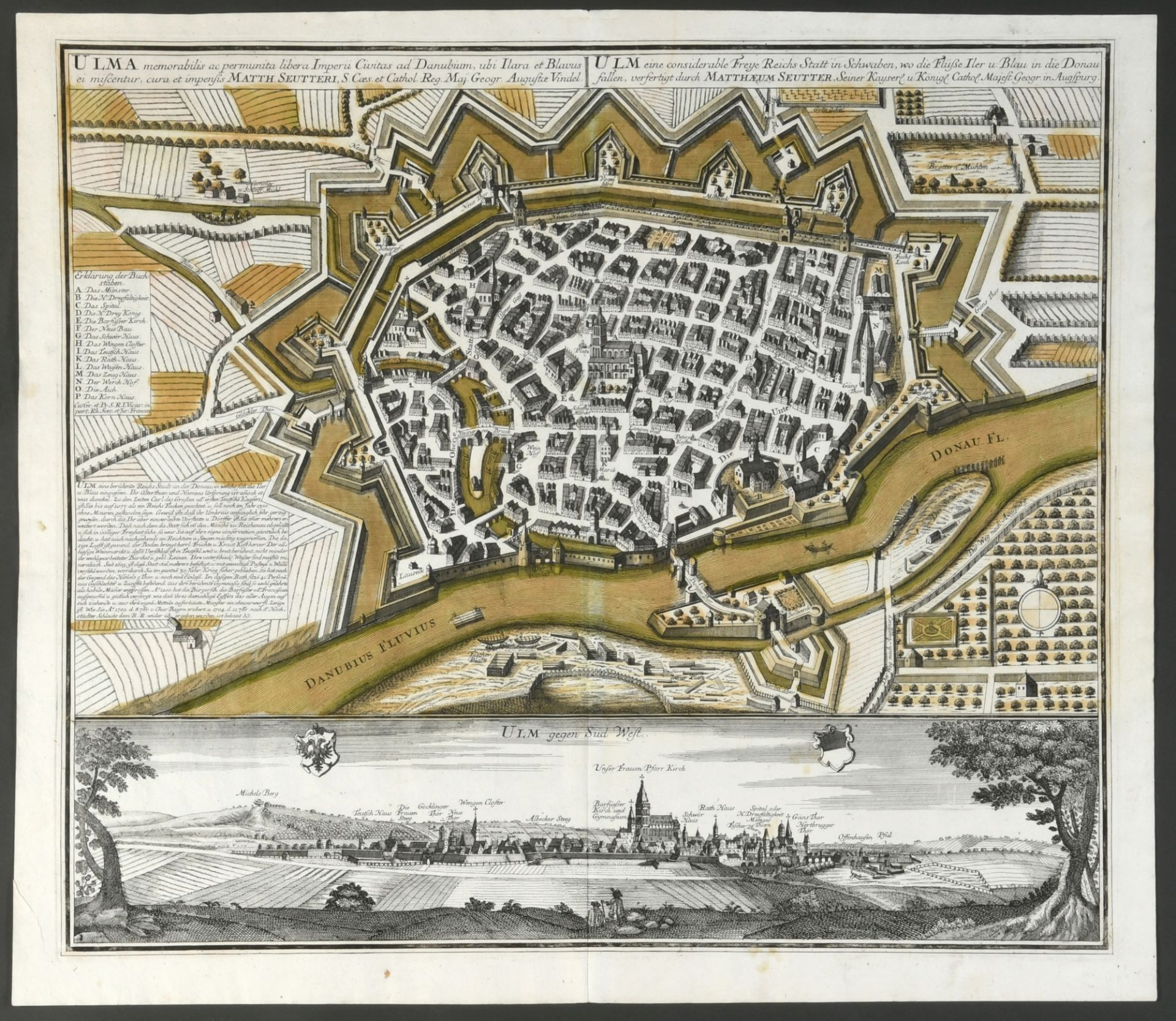 Ulm, Stadtplan mit Gesamtansicht