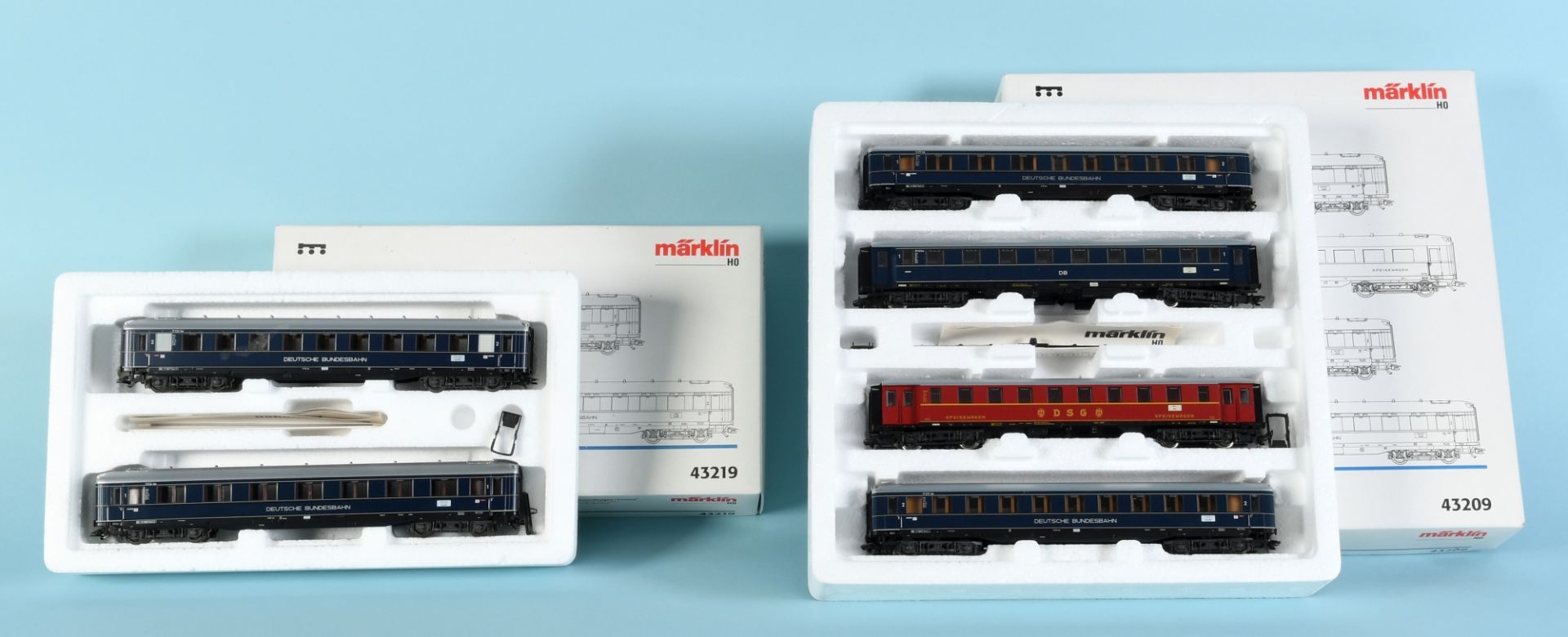 Märklin - Schnellzugwagen-Sets, 2 Stück "Loreley", Nr. 43209/43219