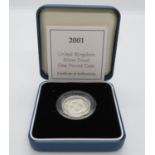 2001 silver proof £1 coin