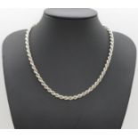 V vintage silver rope necklace Birmingham 1988 HM 17.5" 16.3g