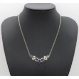 C R Mackintosh style necklace silver 17" 8g