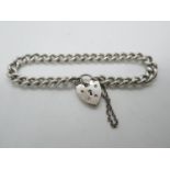 Vintage silver curb link bracelet each link with lion passant Birmingham 1973 22.5g