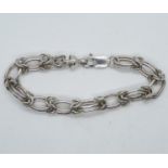 Silver byzantine link bracelet 7.5" 22g
