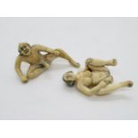 Pair of erotic Netsuke original ivory