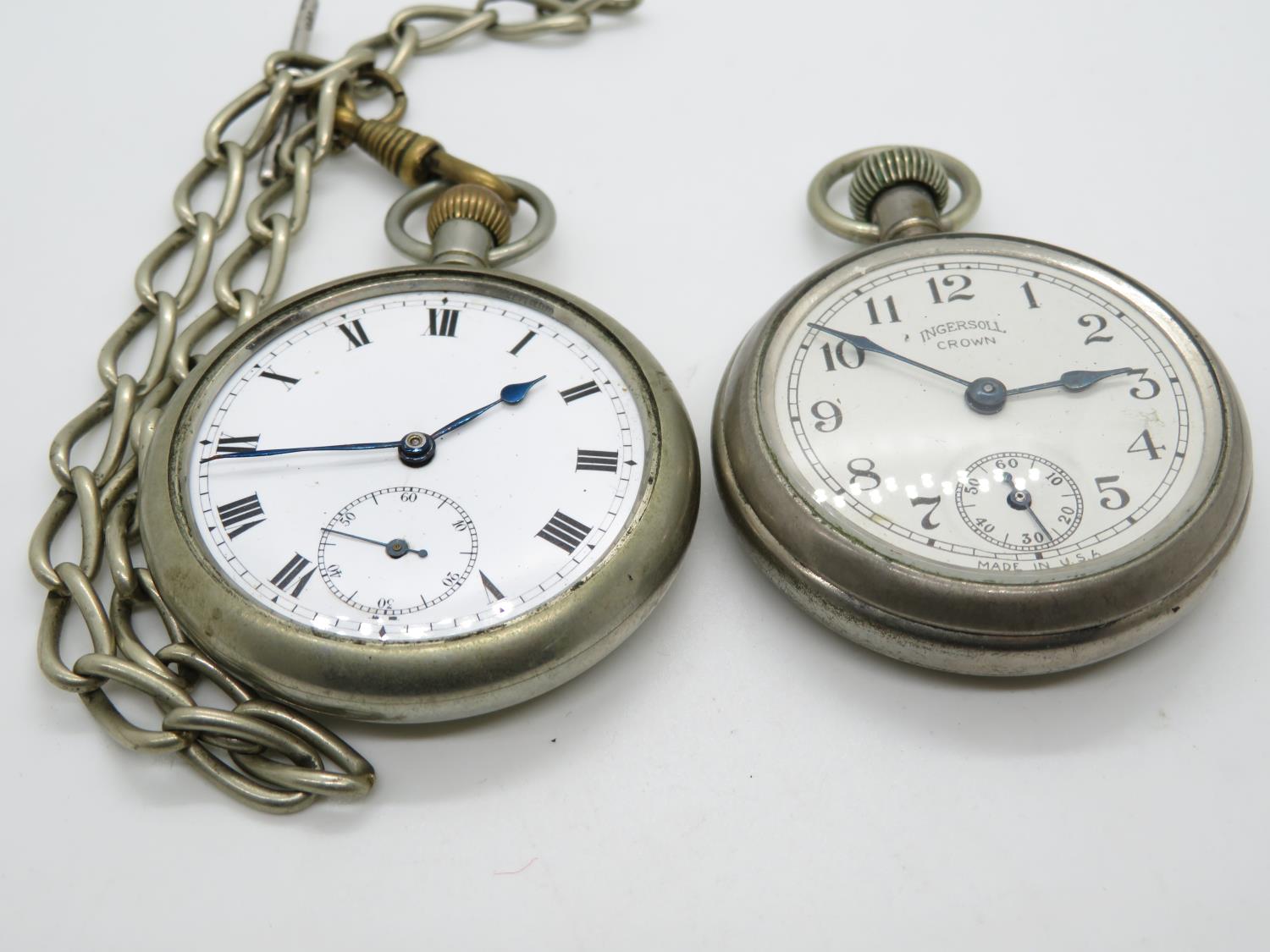 Pair of pocket watches - need attention - Image 2 of 2