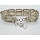 Vintage silver 5 bar gate bracelet Birmingham 1982 7.25" 16g