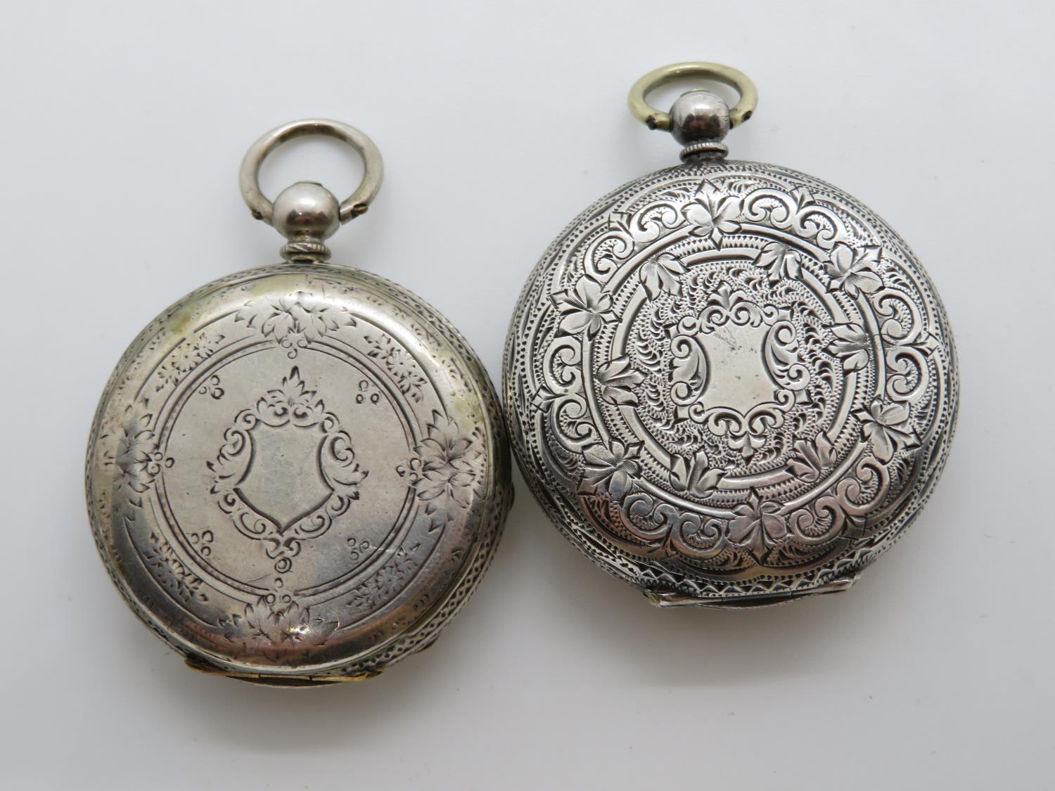 2x silver ladies pocket watches - Image 4 of 4