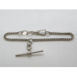 Silver watch chain bracelet with T bar 11g