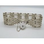 Vintage silver 6bar gate bracelet London 1978 7.25" 21.7g