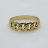 18ct gold Victorian buckle ring HM worn size P 3g