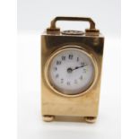 Original 9ct 1.5" x 1" miniature carriage clock 54g