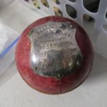 Bangor city cricket bowl with 1925 silver cartouche