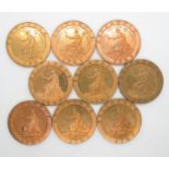 9x restrike Britannia 1797 pennies