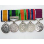 Set of 5x medals on bar to 31824 Sgt J Smedley RFA