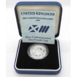 Silver proof 1986 Commonwealth Games £2 coin boxed