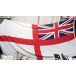 White ensign flag from WWII submarine 6ft by 12ft