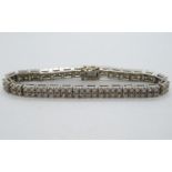 HM silver tennis bracelet set with CZ 7.5" 23.7g