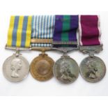 Set of 4x medals on bar 14469613 S Sgt JD Robertson REME
