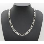 HM silver figaro link chain 18" long