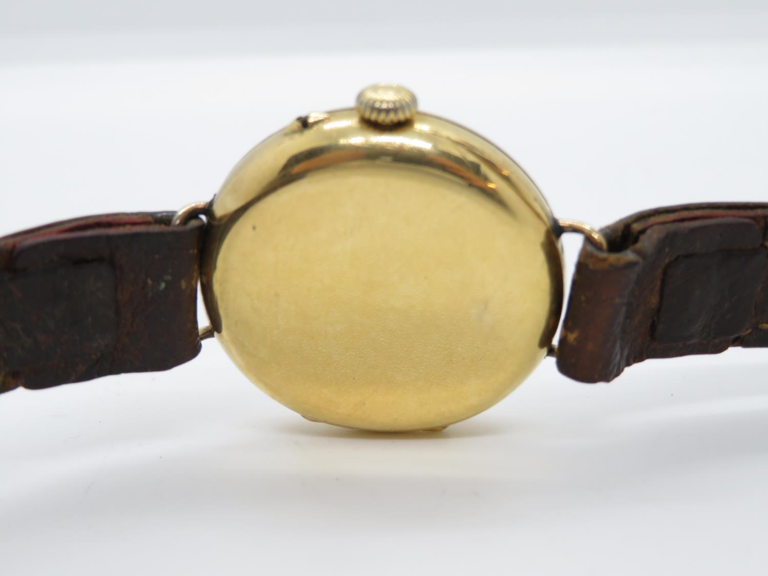 Heavy 18ct gold trench watch - Image 3 of 3