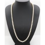 24" rope of 6.5mm cultured pearls with 9ct gold clasp