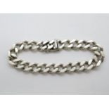 Silver men's chunky bracelet 8" 68g