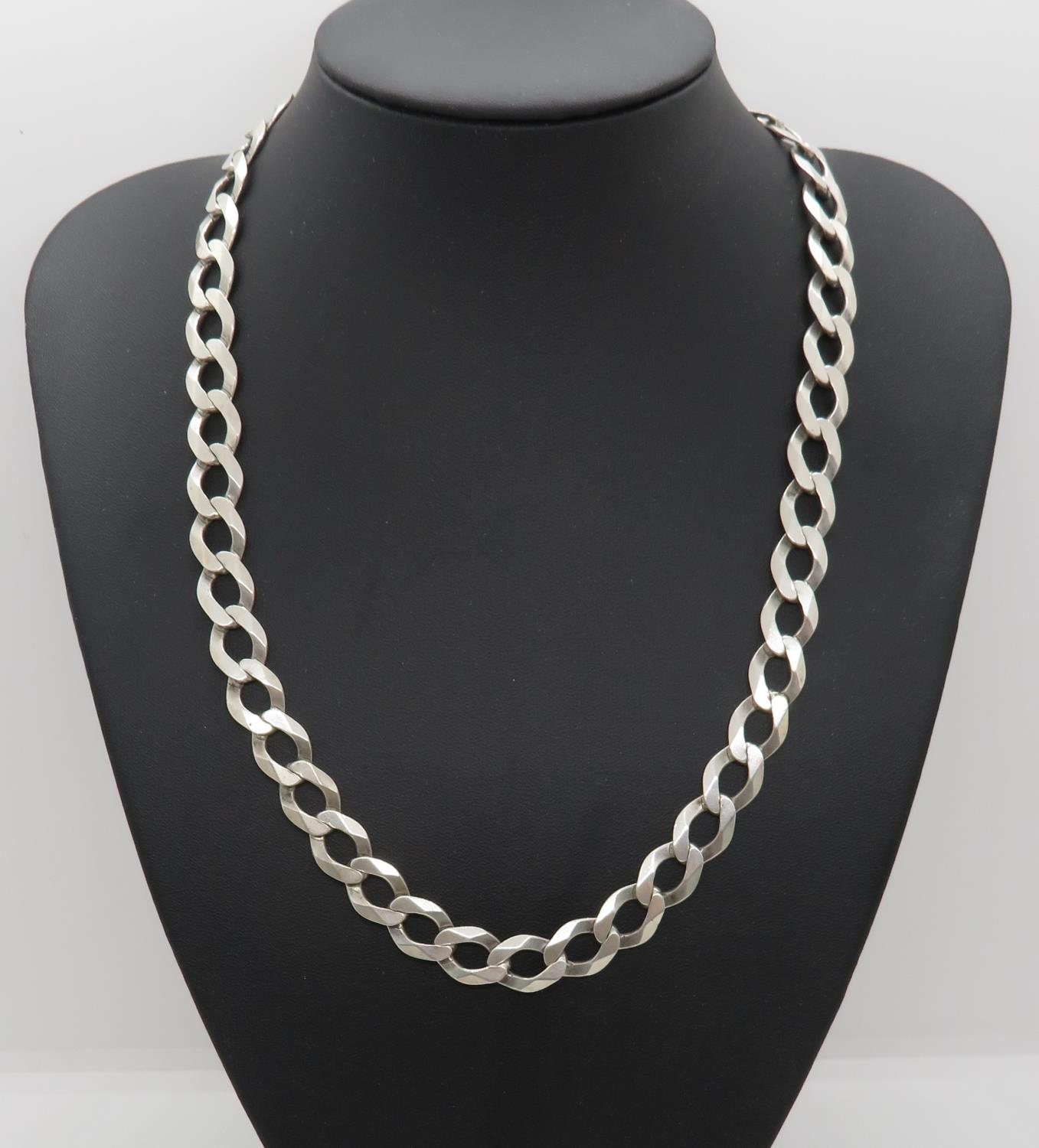 Silver chunky necklace 20" 54g